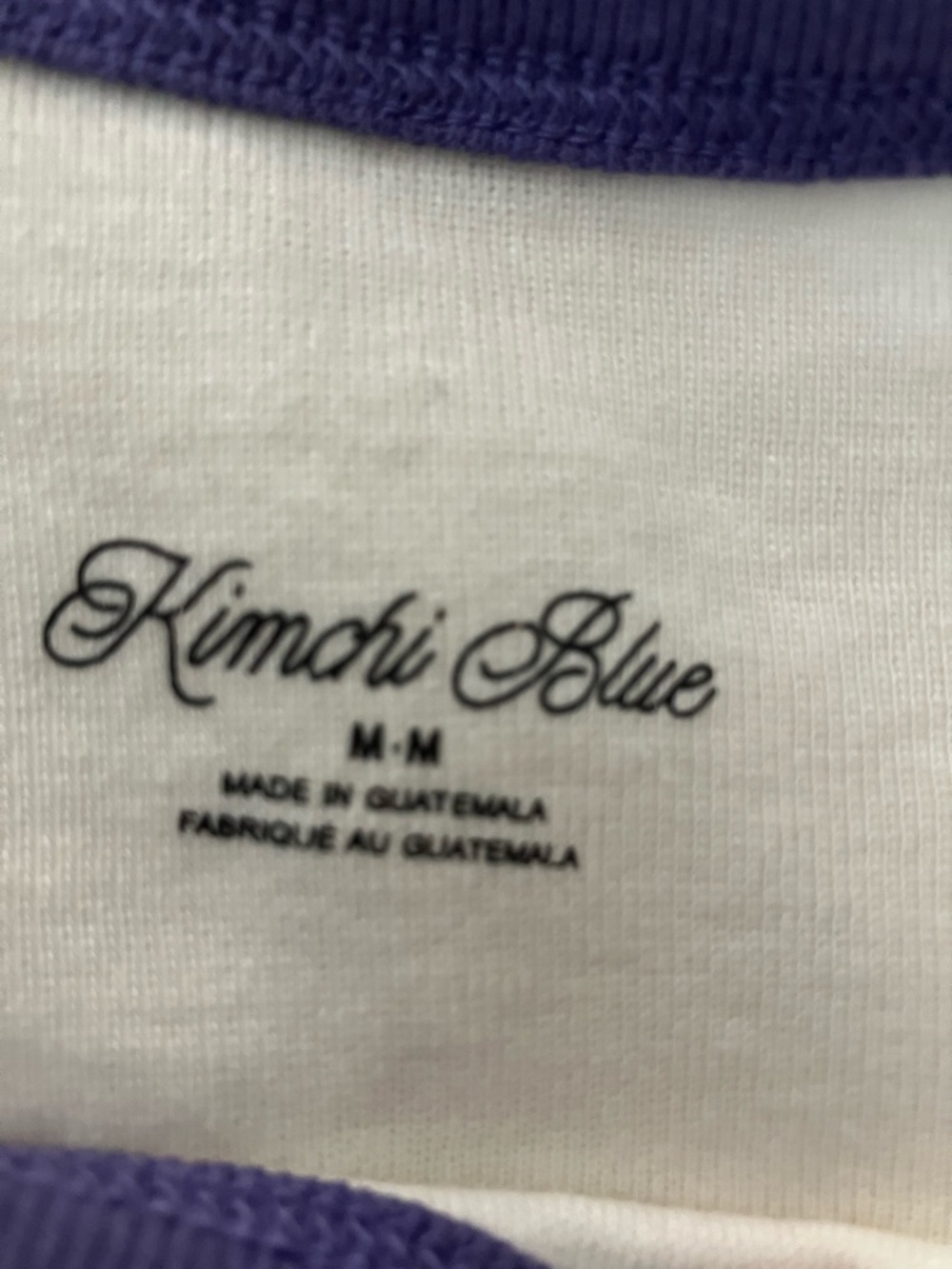 Kimchi Blue Cream Ringer Tee with Purple Trim and Red Jam Patch - Picture 3 of 3